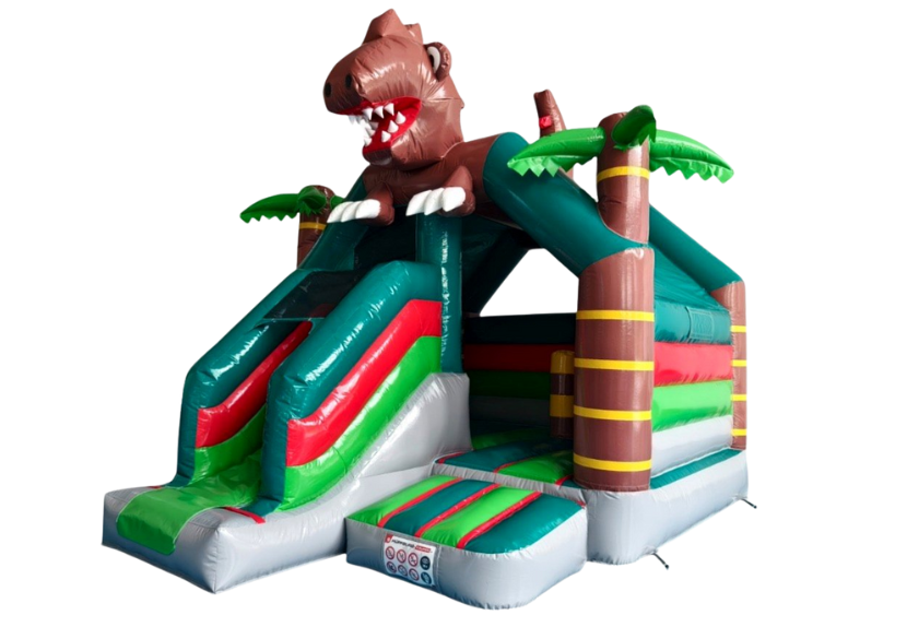 Hüpfburg "Dinosaurier" - mit integrierter Rutsche (Miete)