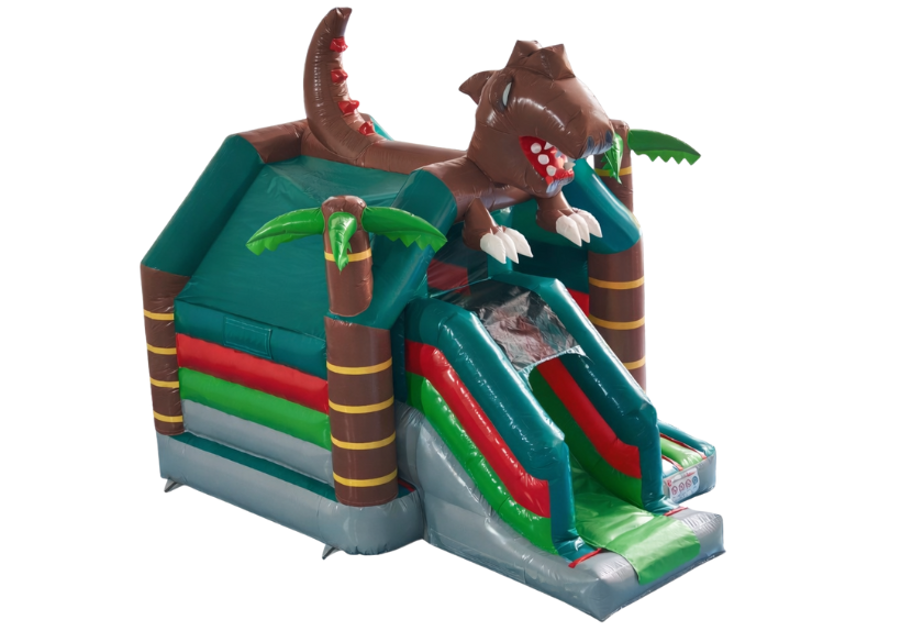 Hüpfburg "Dinosaurier" - mit integrierter Rutsche (Miete)