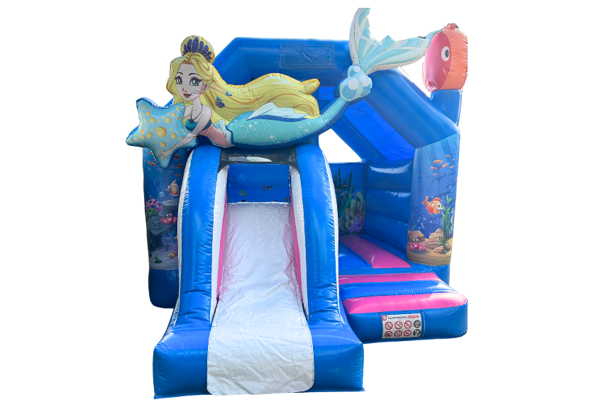 Hüpfburg "Meerjungfrau" - mit integrierter Rutsche (Miete)